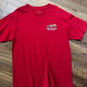 MENS K-COAST SURF SHOP SURFING T-SHIRT RED SHORT SLEEVE LARGE